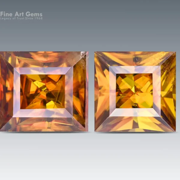 3.85 Carat Princess Cut Sphene (Titanite) Pair – Pakistan