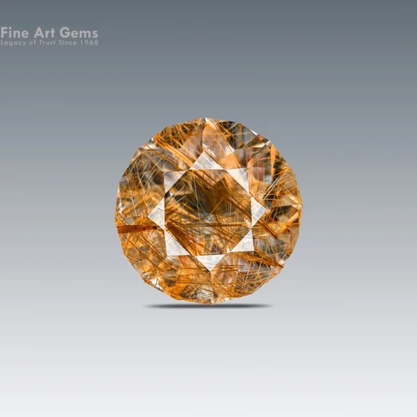 5.60 Carat Rutile Included Quartz with Diamond Cut – Pakistan